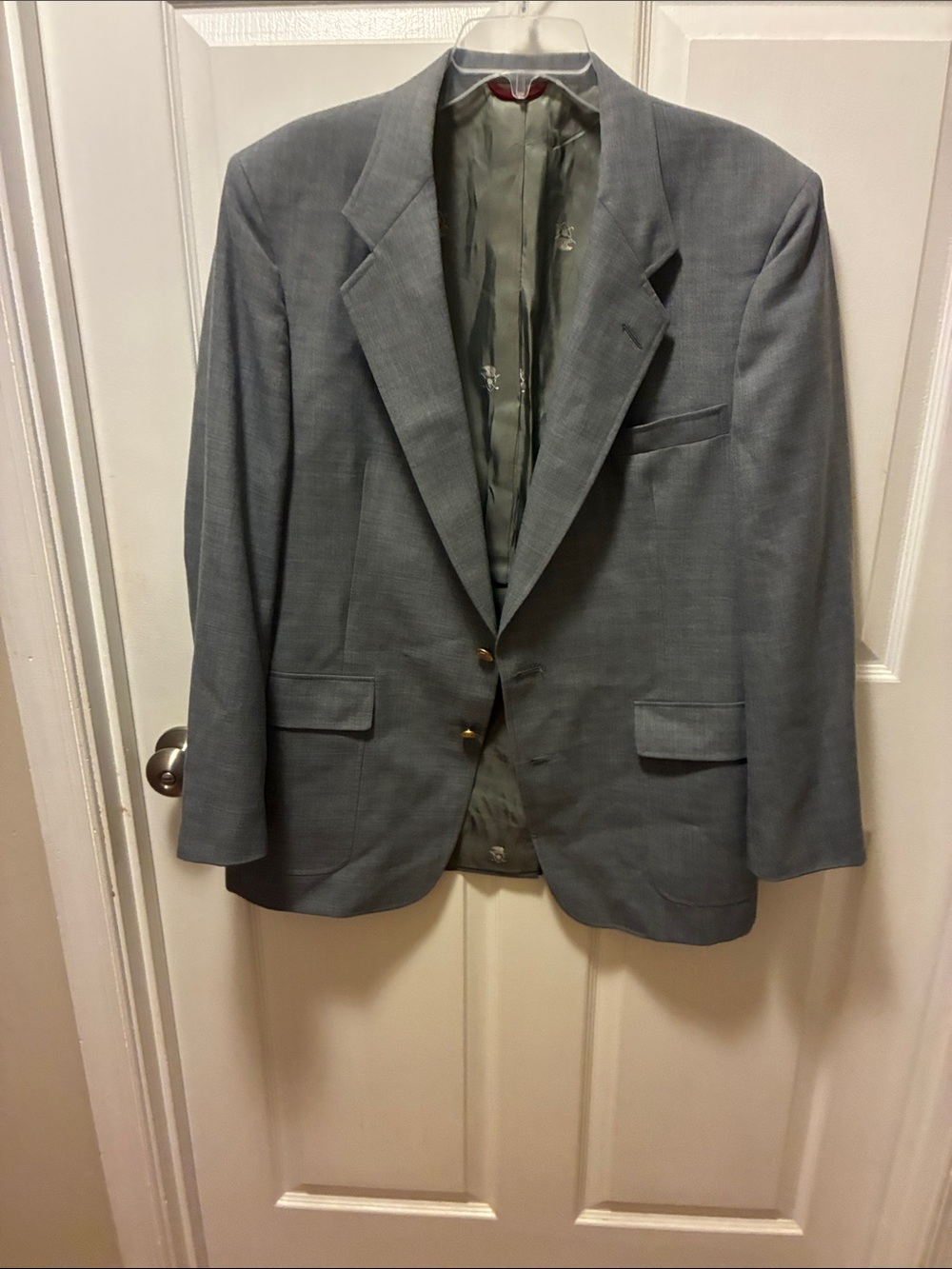 Vintage Hart Schaffner Marx Gray Blazer Single-Breasted Jack Nicklaus Bear coll